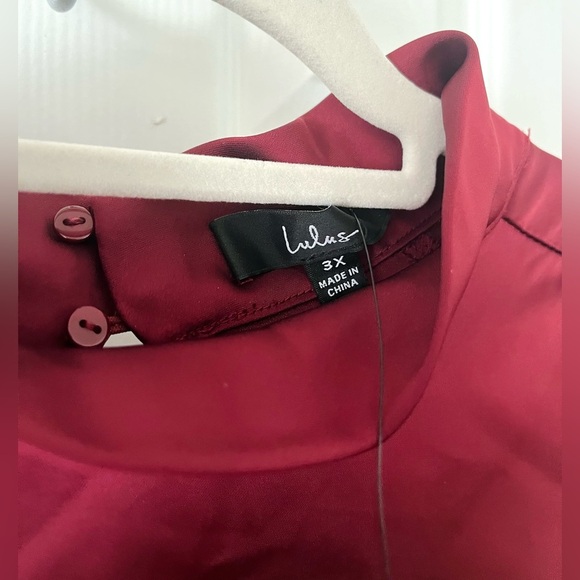 Lulu's Classic Elegance Satin Burgundy Wine Maxi Dress Size 3X - Picture 7 of 7